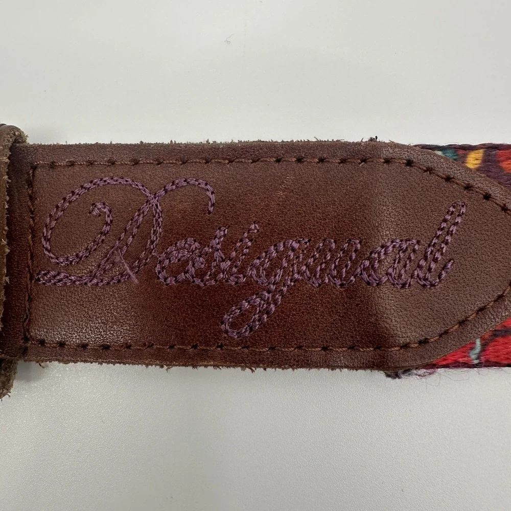 Desigual Belt‎ Womens Medium Multicolor Purple Brown Boho Embroidered Adjustable